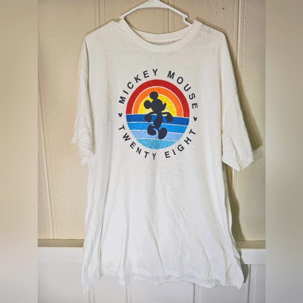 Disney Neff Collection Mickey Mouse Twenty Eight White Tee Size XL 100% Cotton